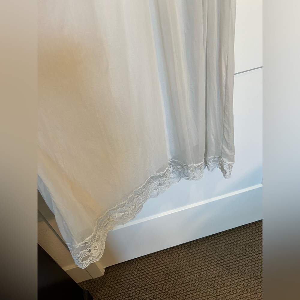 Romantic sheer flowy lace detailing fairycore boho cottagecore maxi dress Sz L - Picture 6 of 12